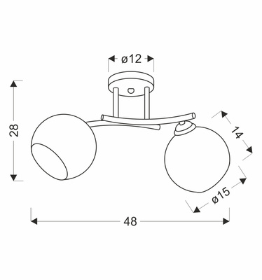 Lampa wisząca Calmo podwójna szklana z kloszem brązowa do salonu