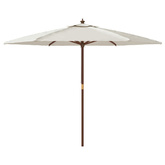 Parasol ogrodowy na drewnianym słupku, piaskowy, 299x240 cm