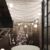 Lampki świąteczne, 20 m, 200 diod LED, zimna biel, 8 funkcji