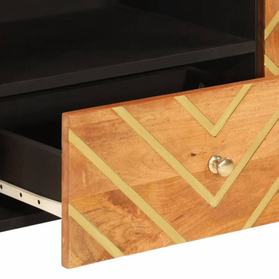 Szafka pod TV, brązowo-czarna 105x33,5x46 cm, lite drewno mango vidaXL