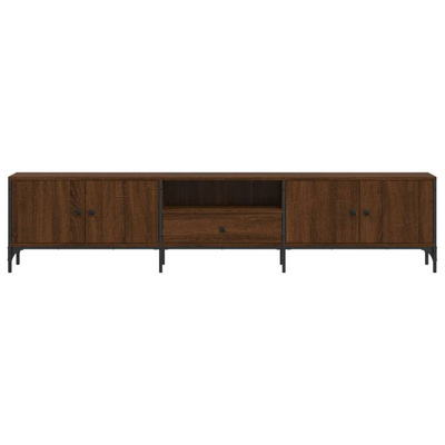 vidaXL Szafka pod TV, z szufladą, brązowy dąb, 200x25x44 cm