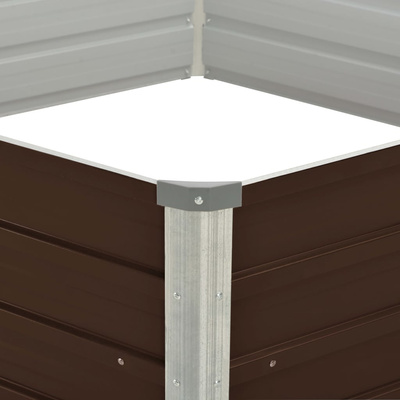 Donica do podniesionej grządki, brązowa, 129x129x46 cm, stal