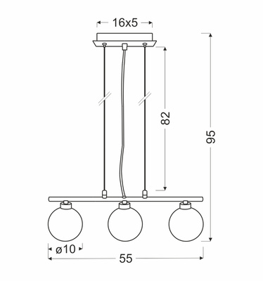 Lampa wisząca chrom/biała kula 3 RAISA 33-01382