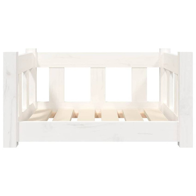 vidaXL Legowisko dla psa, białe, 55,5x45,5x28 cm, lite drewno sosnowe