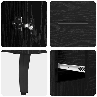 Highboard 2 szt. Czarny dąb 69,5 x 34 x 180 cm