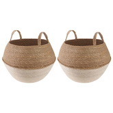 Doniczka z uchwytami 2 pcs Biały ? 45 x 36 cm 100% Trawa morska