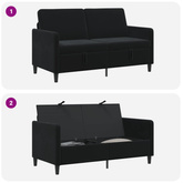 Sofa z miejscem do przechowywania Czarny 152 x 78 x 87 cm
