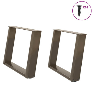 Nogi do stolika kawowego w kształcie litery U 2 szt. Naturalna stal 70x(42-43) cm Stal