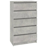 vidaXL Komoda, szarość betonu, 60x36x103 cm, materiał drewnopochodny