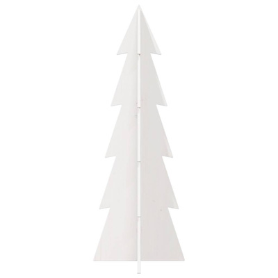 Drewniana choinka do udekorowania, biała, 112 cm, sosnowa