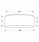 SFONDO 1 ampla sufitowa 38 cm biały 2x40W E27 abażur liberica