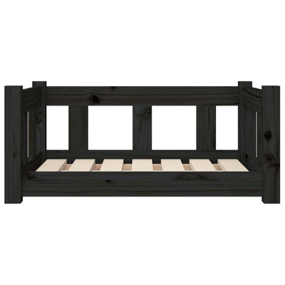 vidaXL Legowisko dla psa, czarne, 65,5x50,5x28 cm, lite drewno sosnowe