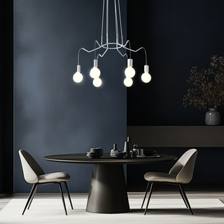 Lampa wisząca sufitowa biała matowa oprawa 6x40W Basso Candellux 36-71026