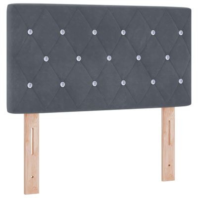 Łóżko ottoman z materacem ciemnoszary 80 x 200 cm Welur