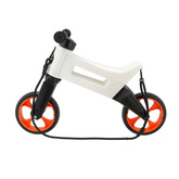 FWRider Super Sport 515753 Kolor: White / Biały z pomarańczowymi felgami Rowerek biegowy Jeździk 2w1 Ciche koła + Pasek do noszenia dla Rodzica