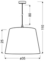Lampa wisząca z abażurem Mirage klasyczna do salonu pojedyncza E27