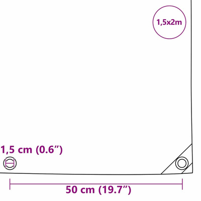 Plandeka 650g / m² Oliwkowy zielony 1,5 x 2 m
