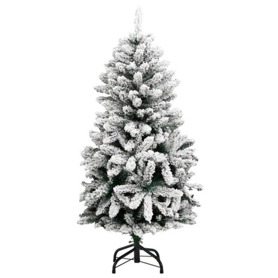 vidaXL Sztuczna choinka na zawiasach, 150 lampek LED i bombki, 120 cm wariant 5