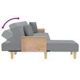 vidaXL Sofa rozkładana L, jasnoszara, 279x140x70 cm, tkanina