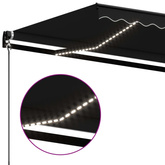 Ręcznie zwijana markiza z LED, 400 x 350 cm, antracytowa