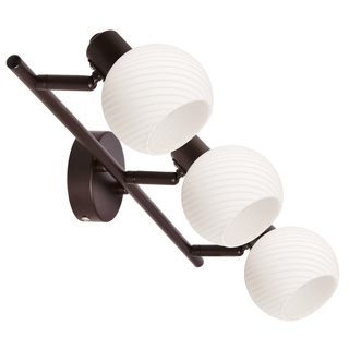 Lampa sufitowa Grano listwa ze szklanymi kloszami 3-punktowa do salonu