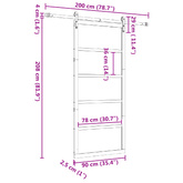 Drzwi przesuwne 90 x 208 cm Lite drewno sosnowe naturalny