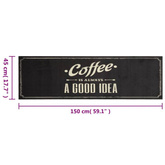 vidaXL Dywanik kuchenny z napisem Coffee, 45x150 cm, aksamitny