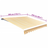 Zadaszenie, żółty słonecznikowy i biały, 3x2,5 m (bez ramy)