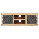 vidaXL Szafka pod TV ze stalowymi drzwiami, 120x30x40 cm, drewno mango
