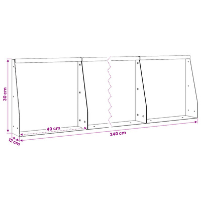 Mur oporowy 6 szt. 40 x 12 x 30 cm Stal nierdzewna srebrny