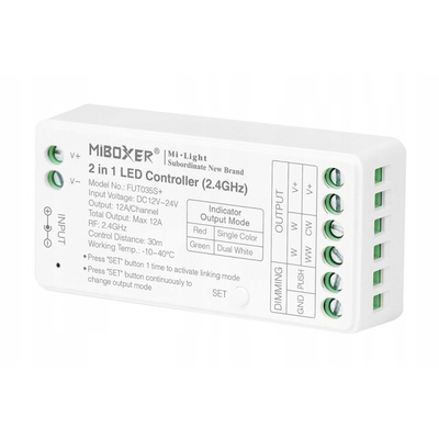 Miboxer FUT035S+ 2,4G PUSH CCT Sterownik taśm LED 2w1 MONO-DUAL Mi-Light