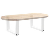 Nogi do stolika kawowego w kształcie litery V 2 szt. Białe 60x(30-31,3) cm Stal