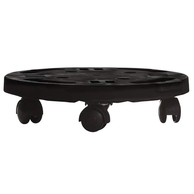 Podstawka pod donicę, z kółkami, średnica 30 cm, czarna, 170 kg