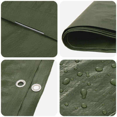 Plandeka z oczkami zielony 4 x 6 m 90 g PE
