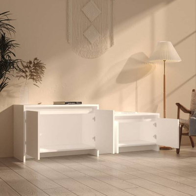 vidaXL Szafka pod TV, biała, 146,5x35x50 cm, materiał drewnopochodny