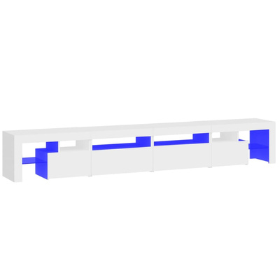 vidaXL Szafka pod TV z oświetleniem LED, biała, 260x36,5x40 cm