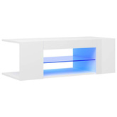 vidaXL Szafka TV z oświetleniem LED, wysoki połysk, biała, 90x39x30 cm