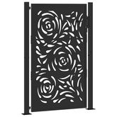 Brama ogrodowa czarna 100x150 cm Stalowy wzór płomienia