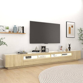 vidaXL Szafka pod TV z oświetleniem LED, dąb sonoma, 300x35x40 cm