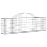 Kosze gabionowe, 25 szt, 200x30x60/80 cm, galwanizowane żelazo
