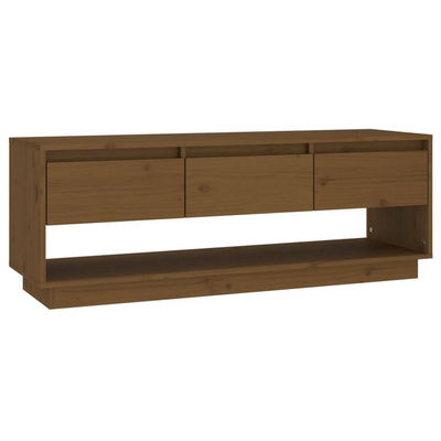 vidaXL Szafka pod TV, miodowy brąz 110,5x34x40 cm, lite drewno sosnowe