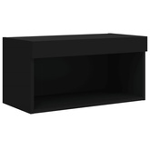 vidaXL Szafka pod TV, z oświetleniem LED, czarna, 60x30x30 cm