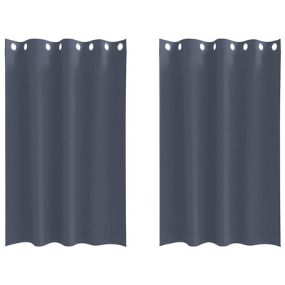 Firany blackout z kółkami 2 pcs Antracyt 175 x 140 cm Poliester