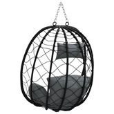 Wiszące krzesło jajo Antracyt 91,5 x 54,5 x 107 cm polirattan