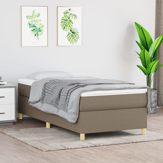 vidaXL Łóżko kontynentalne z materacem, taupe, tkanina, 90x190 cm wariant 15