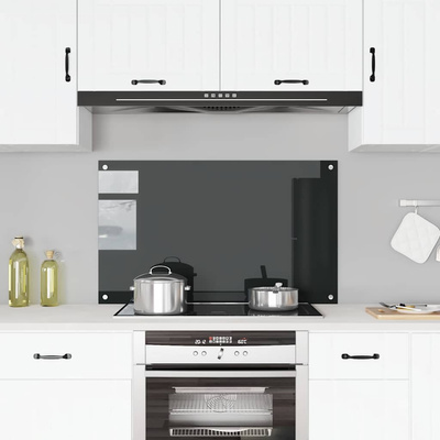 Panel ochronny do kuchni, czarny, 100x60 cm, szkło hartowane