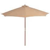Parasol ogrodowy na drewnianym słupku, 300 cm, taupe