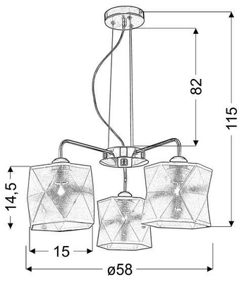 Lampa wisząca sufitowa chromowa regulowana 3x40W Nosja Candellux 33-58720