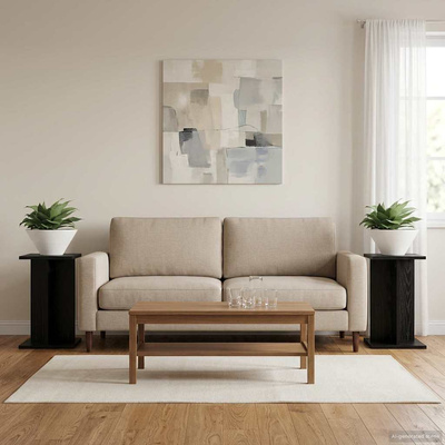 Stojak na rośliny 2 pcs Czarny Dąb 25 x 25,5 x 40,5 cm