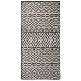 vidaXL Dywan zewnętrzny o płaskim splocie, 100x200 cm, czarne pasy